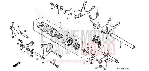 BARILLET DE SELECTION CBR1000FS de 1995